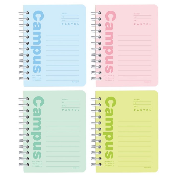 핑크풋 파스텔 캠퍼스 합지수첩 80매 4종 세트