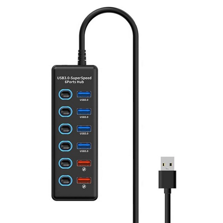 라온디지털 6포트 USB3.0 유전원 멀티 허브 1.5m