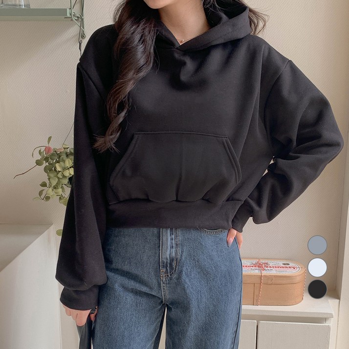 베러스윗 크롭 특기모 후드티