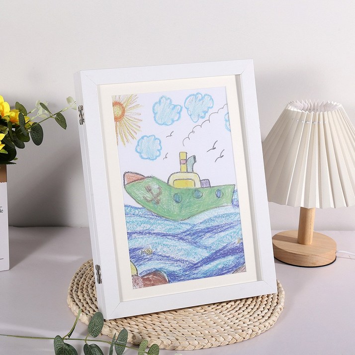 휴먼러브 어린이 그림보관 액자 업그레이드 고급버전 벽걸이 탁상 겸용 안전한 아이그림 보관함 100장 박물관 아이방 꾸미기 프레임