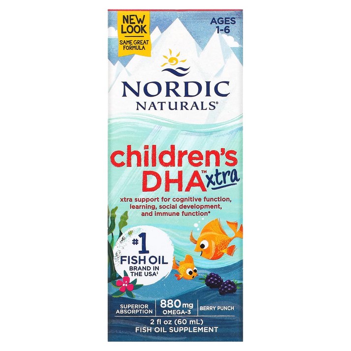 노르딕네츄럴스 칠드런스 DHA Xtra 베리 펀치 880mg 60ml 2fl oz