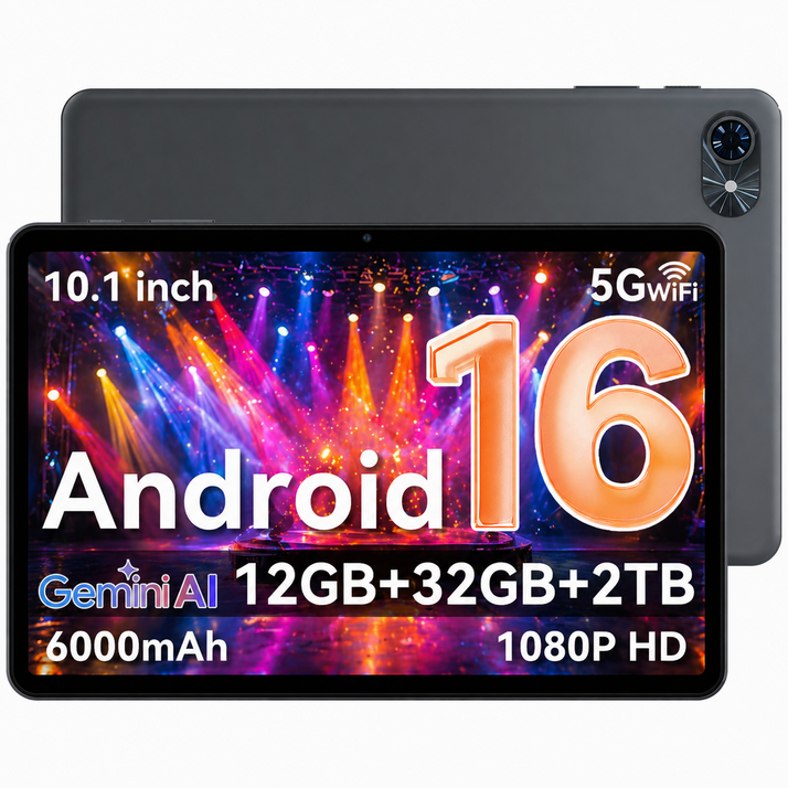 TABWEE 태블릿 1239GB32GB 6000mAh Android16 Gemini 2 10인치 HDIPS 디스플레이 WiFi6듀얼스피커 GMS인증 학습용 테블릿 pc, WiFi, 32GB, 회색