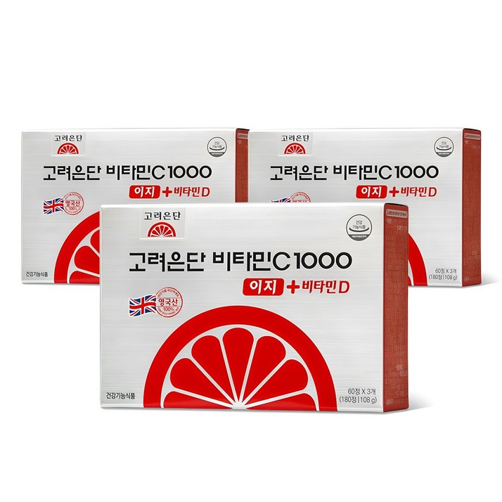 고려은단 비타민C1000 이지 비타민D, 180정, 3개
