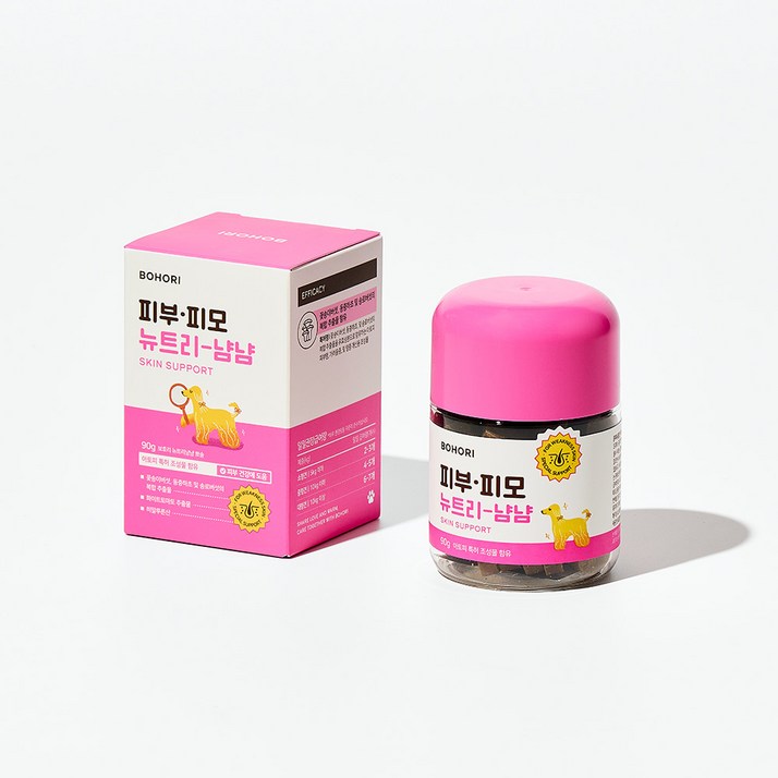 보호리 피부 피모 뉴트리냠냠 2.0 90g 강아지 발사탕 가려움 건조 모질 습진 영양제, 2개, 피부/피모, 90정
