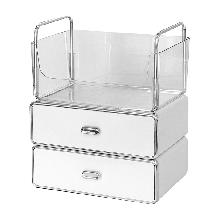 [품절대란템] 루시아이 모던 스퀘어 화장품 정리함 3단, 화이트, 1개