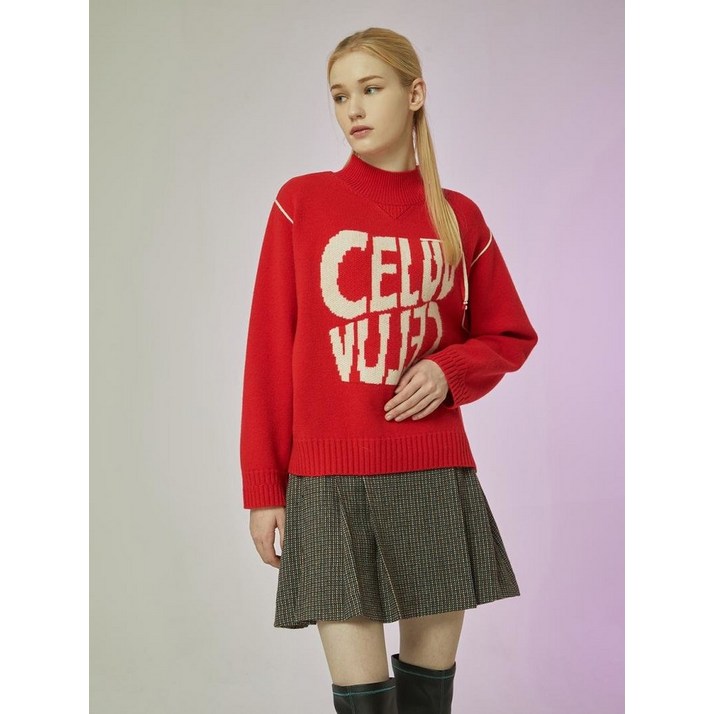 반 하이넥 레터링 울 풀오버 C234KSK053 1050870