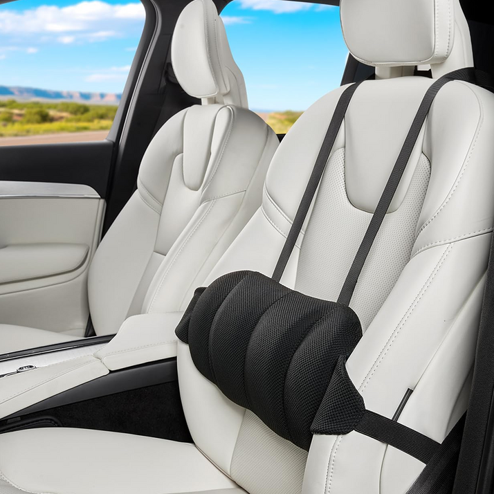 조절 가능 자동차 허리쿠션 사무실 의자 바른자세 초고밀도 메모리폼 사무실 차량용 등받이쿠션 차량용 등받이 시트, 1개, 메모리 검은색