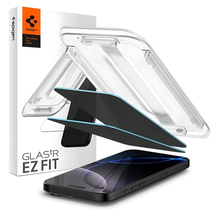 슈피겐 강화유리 tREZ핏 프라이버시 사생활 휴대폰 액정보호필름 2p 세트 AGL09996, 1세트