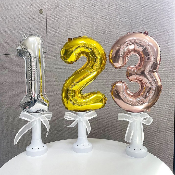 파티앤온 은박 숫자 스탠딩 생일 풍선 세트, 골드 파티앤온 은박 숫자 스탠딩 생일 풍선 세트, 골드