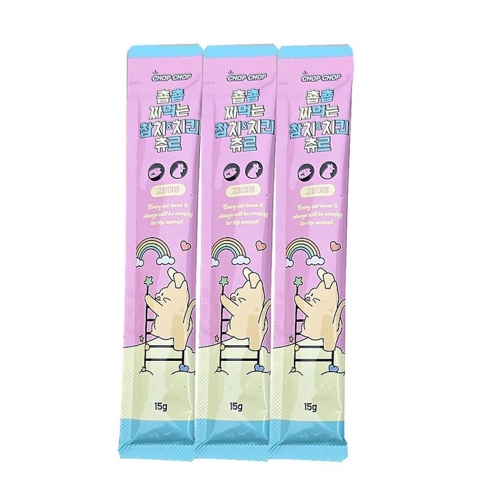 춉춉 짜먹는 참치치킨 츄르 고양이스틱  15g  X  120개입