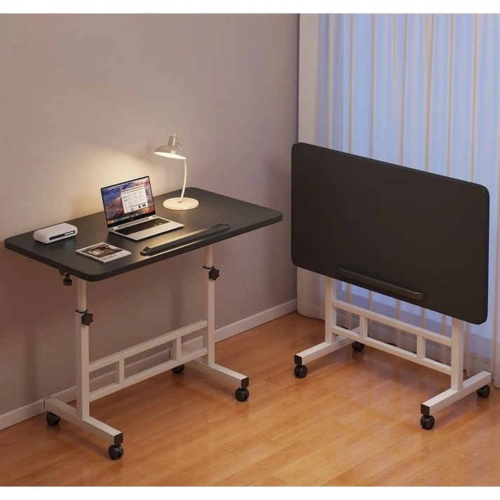 라온프리 각도조절 접이식 이동식 사이드테이블, 블랙