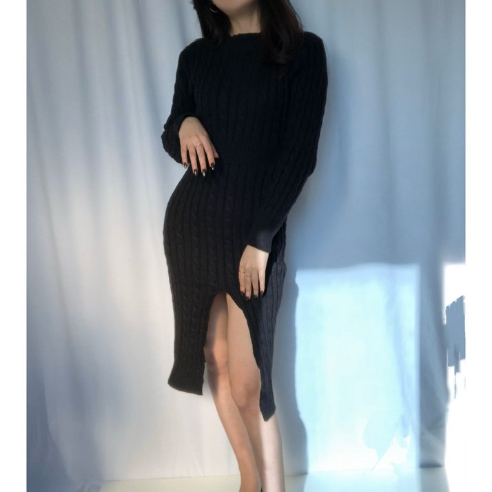 엘화야 꽈배기 슬림 니트원피스 도톰한원피스 롱원피스 엘화야 꽈배기 슬림 니트원피스 도톰한원피스 롱원피스