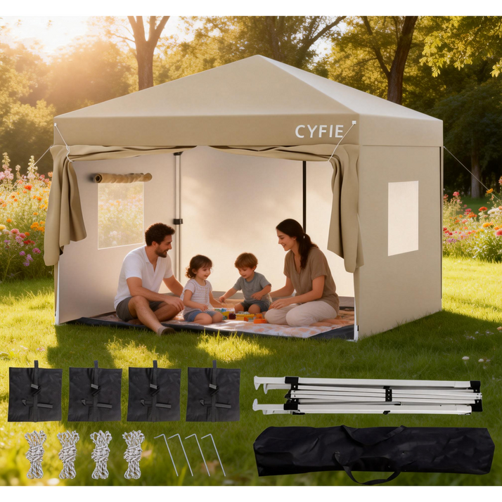 접이식 캐노피 야외 캠핑 천막 행사용 이동식 테라스 바람막이 학교 운동회