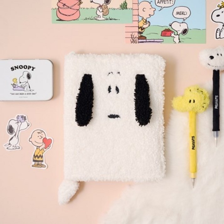 [텐바이텐] 스누피 뽀글이 다이어리 (다이어리+커버 세트), 1개, 스누피