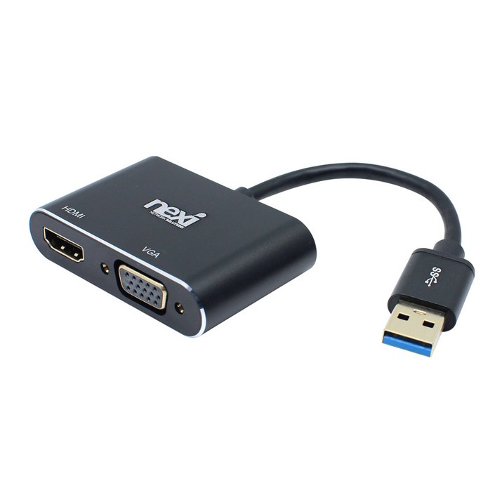 넥시 USB 3.0 to HDMI VGA 멀티 컨버터, 13개, NX-U30HDV