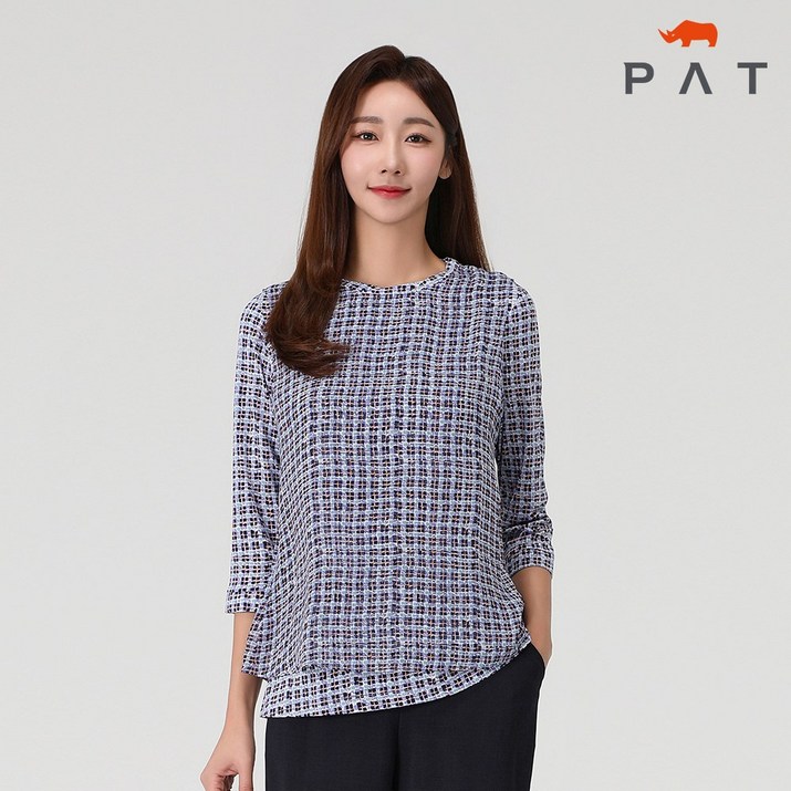 PAT 여성 프릴 라운드 티블라우스1H45318