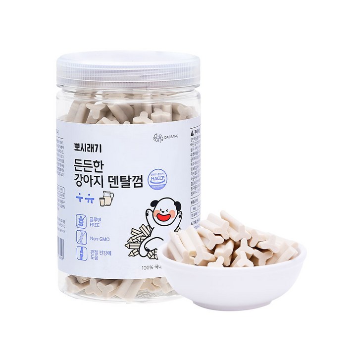 뽀시래기 든든한 강아지 덴탈껌, 우유, 300g, 8개