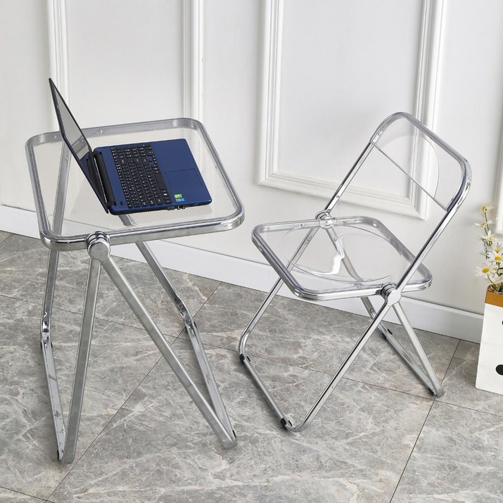 BMKC 플리아체어 아크릴 투명 접이식 디자인 인테리어 의자, 1개 6389306259