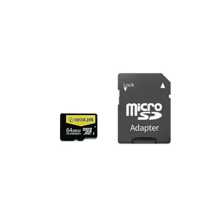 아이나비 정품 블랙박스 메모리카드 64GB MicroSDXC 벌크케이스 SD어댑터 포함 7744655581
