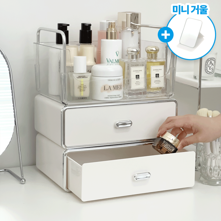 데미무드 뷰티스택 화장품 정리함 향수 진열대, 화이트, 1개