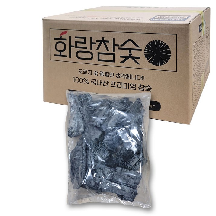 화랑참숯 백탄 개별 소분포장 국내산 참숯, 백탄개별포장, 8kg 화랑참숯 백탄 개별 소분포장 국내산 참숯, 백탄개별포장, 8kg