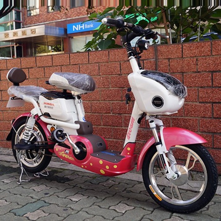 혼다 전기자전거 M6 / 전동자전거 여자스쿠터, 흰색/핑크 2352799981