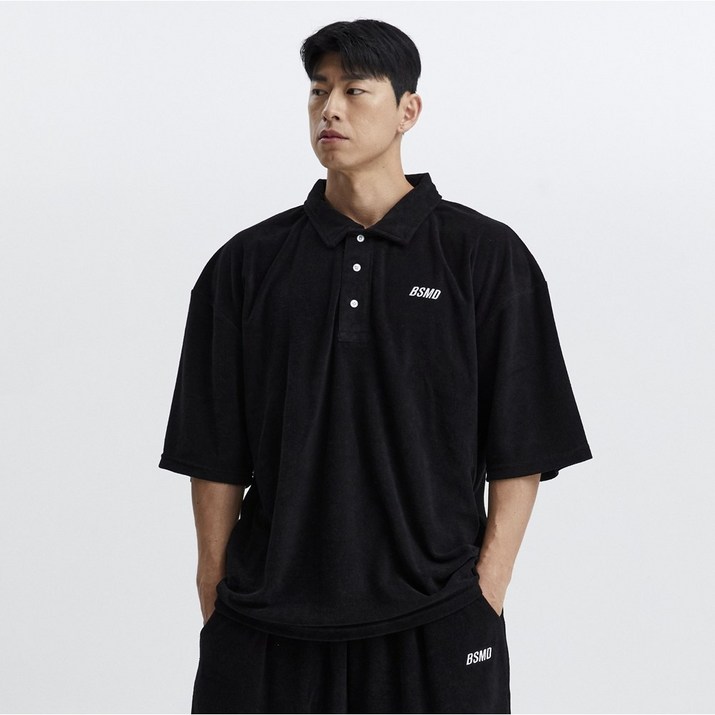 비스트모드 BSMD 3color 남자 타올 오버핏 PK 카리티 반팔 티셔츠 짐웨어 수건원단 테리 어깨 넓어 보이는 옷 PK-002