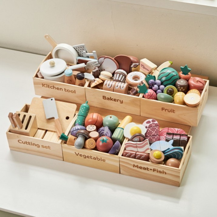 [키앤비] 모더닉 자석 자르기 소꿉놀이 55pcs 세트, 상세 설명 참조