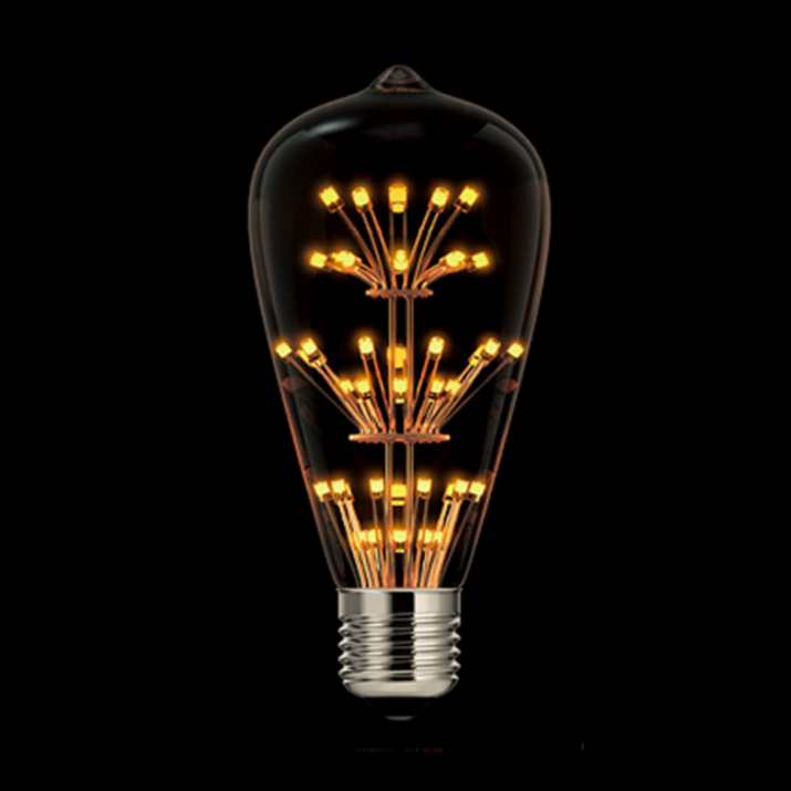 포커스 LED 디자인램프 눈꽃 2W 전구 별모양 하트 은하수 인테리어전구 에디슨 엘디자인 무드등, 1개