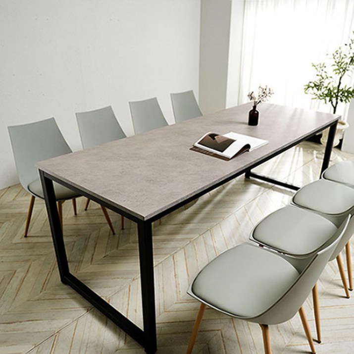 데코지엔 대형 카페 서재 학원 오피스 회의실 다용도 테이블 2100800 의자별도구매 책상식탁테이블원목테이블6인용식탁카페테이블