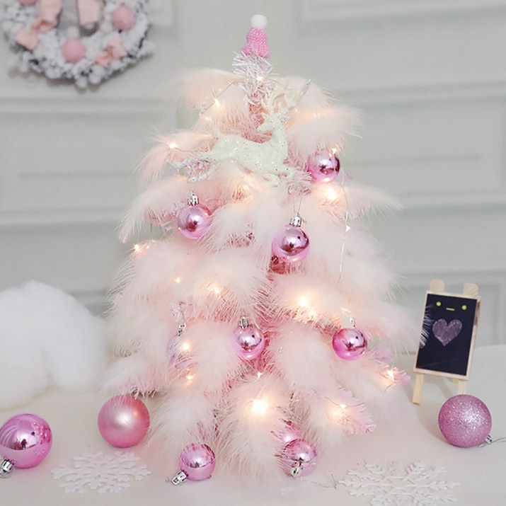 크리스마스트리 전구 장식 미니트리 풀세트 핑크 45CM 웨일러 Christmas tree