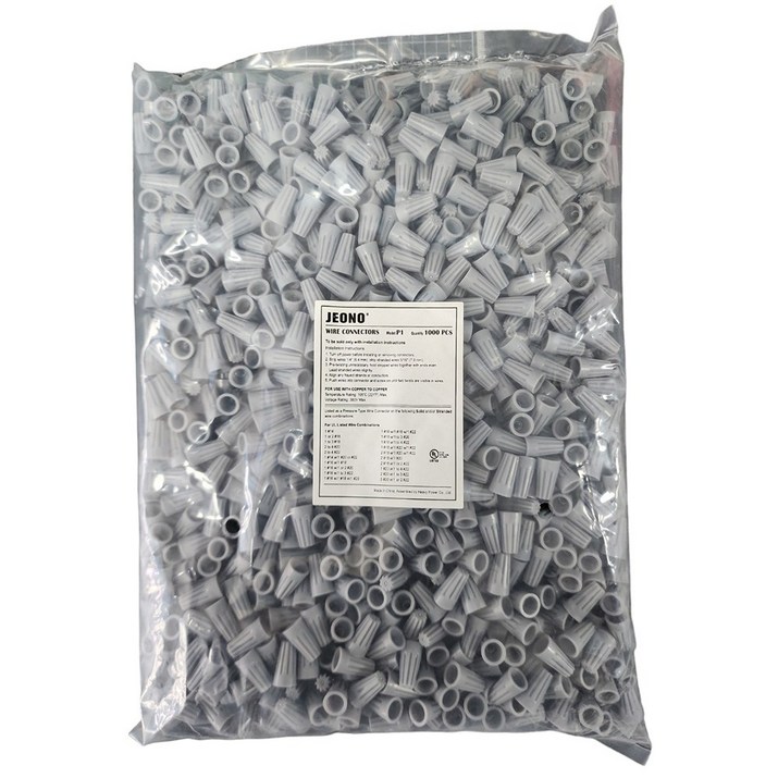 전오전기 와이어 커넥터 전선 연결 단자 회전형 콘넥타 스위치 콘센트 전등 전기용품 전기자재 P1 P2 P3 P4 P6 UL인증, 1개