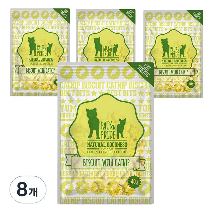 팩앤프라이드 고양이 캣닢 비스켓, 8개, 40g, 연어
