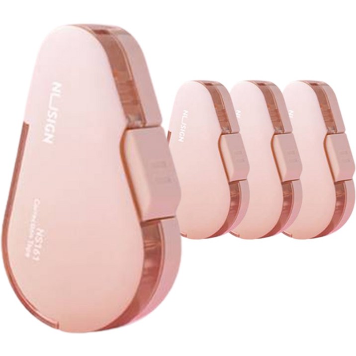 누사인 미니 슬라이딩 수정테이프 NS161, 핑크, 4개