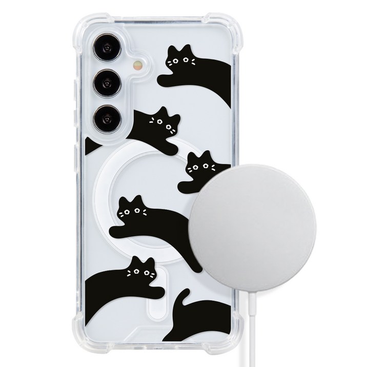 유스픽 깜냥이 맥세이프 사면보호 젤하드 휴대폰 케이스