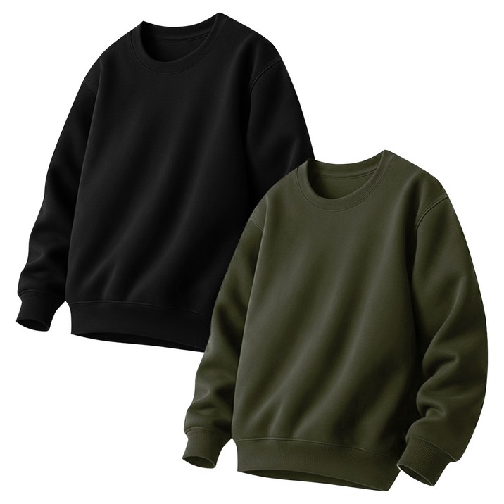 맨인모드 남녀공용 미니멀 세미 오버핏 맨투맨 2종 세트 D0512