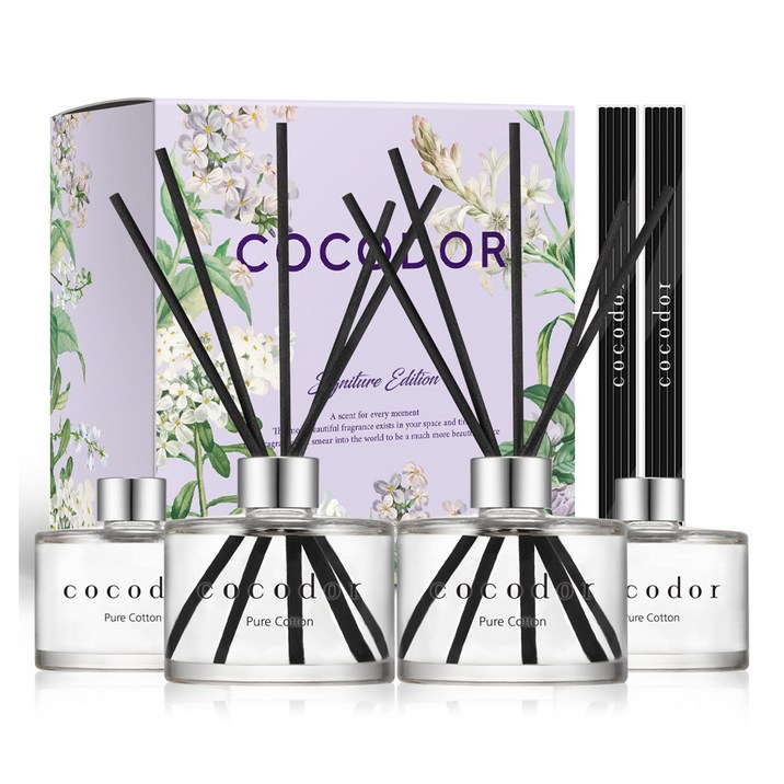 코코도르 퍼퓸 디퓨저, 퓨어코튼, 200ml, 4개