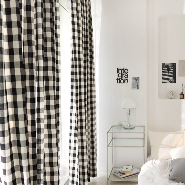 벨라이프 체크에 빠지다 커튼 봉집형