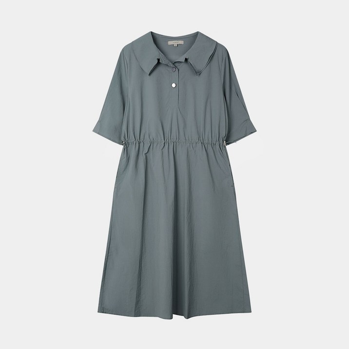 [요하넥스] 드로우 스트링 오픈카라 원피스