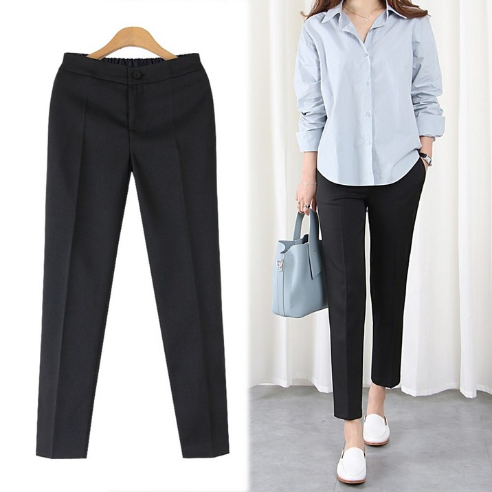 여성용 루인 밴딩팬츠 짧은/기본/롱 3기장 빅사이즈 바지 S~3XL 정장바지 슬랙스 오피스룩 출근룩 유니폼 봄 여름 가을