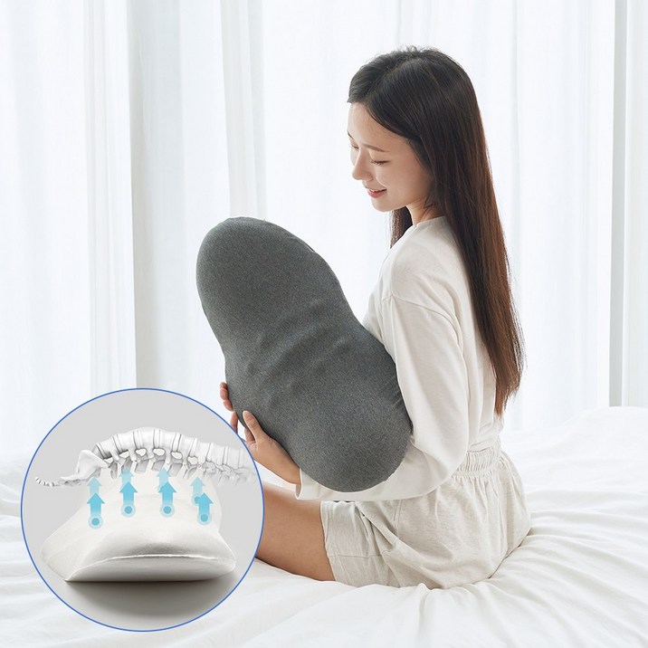 [본사 정품] 슬룸 허리베개 디스크 기능성 8포인트 지압 공법 요추 인체공학 메모리폼 베개