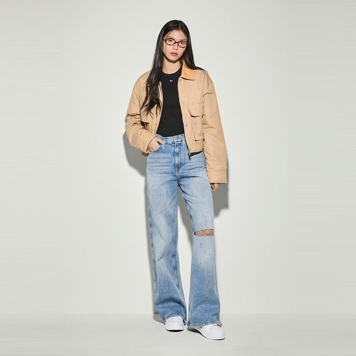 타미힐피거 클레어 하이 와이드 데님 팬츠 (T32F0NEW13TWT11AB)