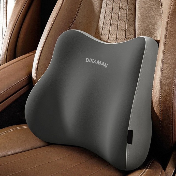 마벨인홈 사무실 의자 침대 차량 허리 등 메모리폼 받침 쿠션, 블랙그레이