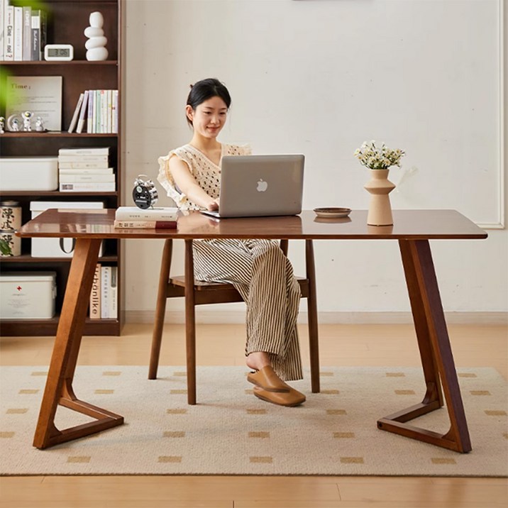 숨가 모던 책상 테이블 컴퓨터책상 원목 거실 식탁 서재 카페 1인용 1200