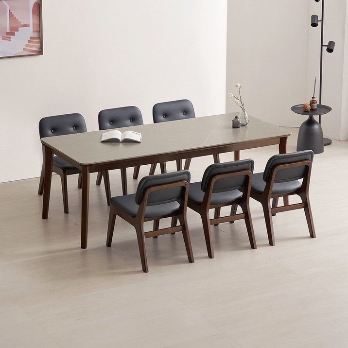 라로퍼니처 롤랑 1900 포세린 통 세라믹 패밀리 6인 낮은 식탁 세트