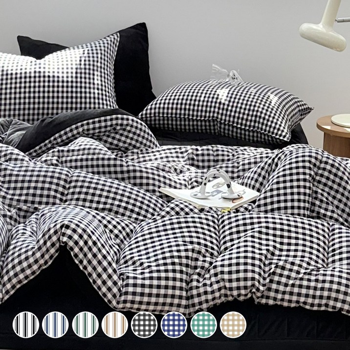 코니크 국내생산 따뜻한 차렵이불 세트 세미  극세사 겨울 이불세트 SSQ