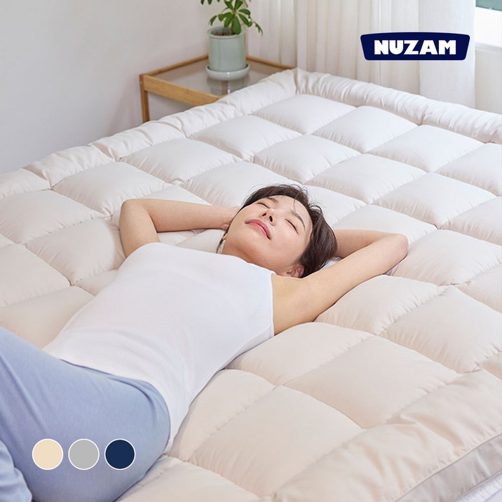 [세탁망 증정] 누잠 토퍼 매트리스_ 슈퍼싱글/퀸 단품, 그레이(회색)