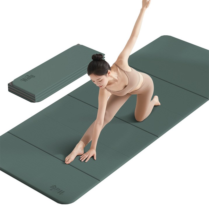접이식 요가매트 두꺼운 TPE 10mm 층간소음 실내 운동매트, 1개, 짙은 녹색  짙은 회색