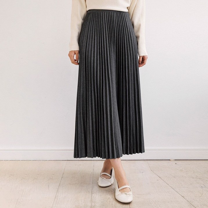 [백화점 출고] [패션플러스][WPBG]플리츠 밴딩 롱 스커트_3color