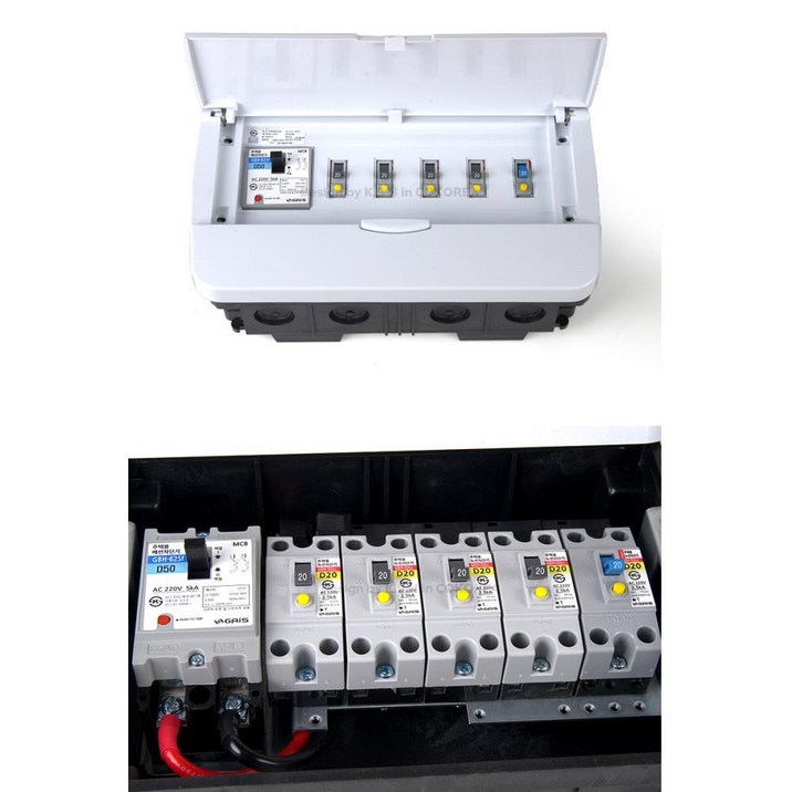 PAM 주택용 매입5회로분전반 50A 조립 고감도 콘트롤박스 전기분전함 배전함 단자함 전기박스 분점함 배전반 단자박스 컨트롤박스 전기함 차단기함, 1개